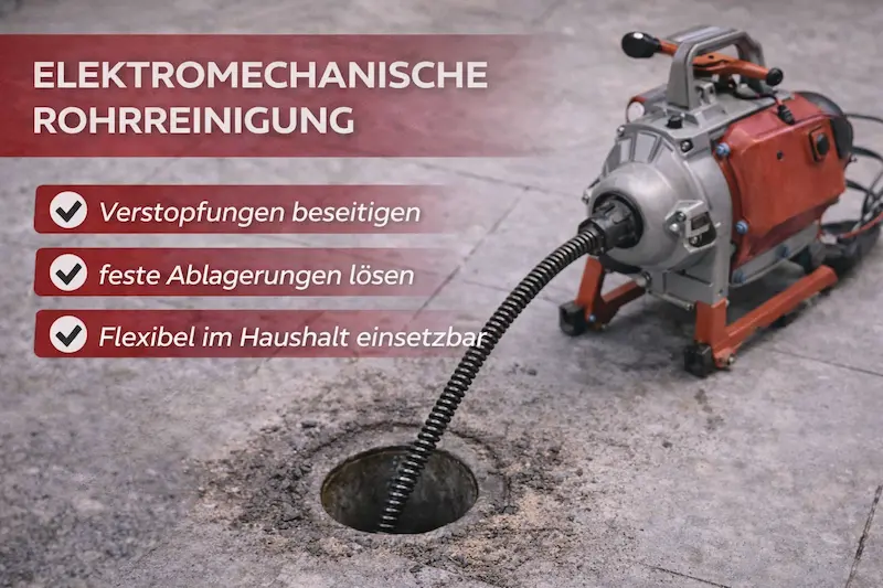 Elektromechanische Rohrreinigung in Hamburg – Rohrreinigungsmaschine zur Beseitigung von Rohrverstopfungen