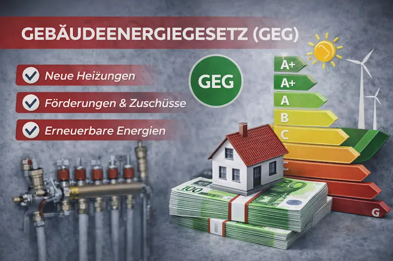 Gebäudeenergiegesetz (GEG) – Anforderungen an neue Heizungen, Förderungen und erneuerbare Energien