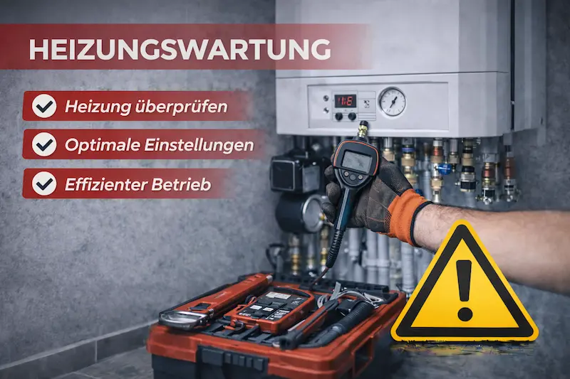 Heizungswartung in Hamburg – Wartung und Prüfung einer Heizungsanlage mit Messgerät