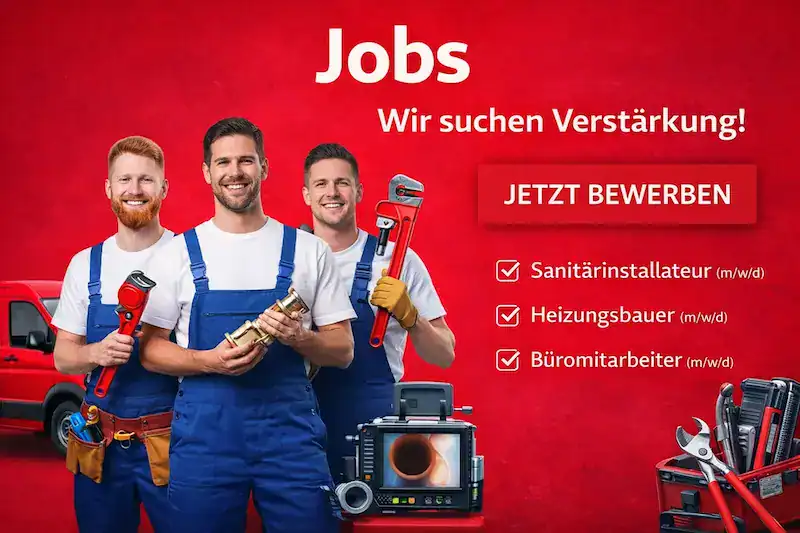 Jobs bei Sanitär Notdienst Hamburg – Sanitärinstallateur, Heizungsbauer und Büromitarbeiter gesucht