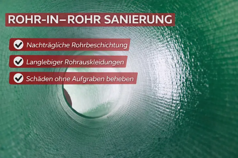 Rohr-in-Rohr-Sanierung in Hamburg – saniertes Abwasserrohr mit Inliner-Verfahren von innen