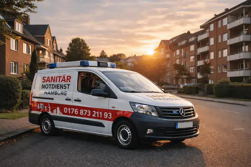 Sanitär Notdienst Hamburg-Wandsbek im 24h Einsatz vor Wohnhäusern